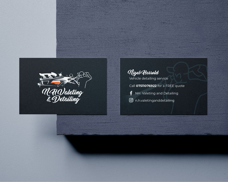 N H Valeting & Detailing Business Card Design